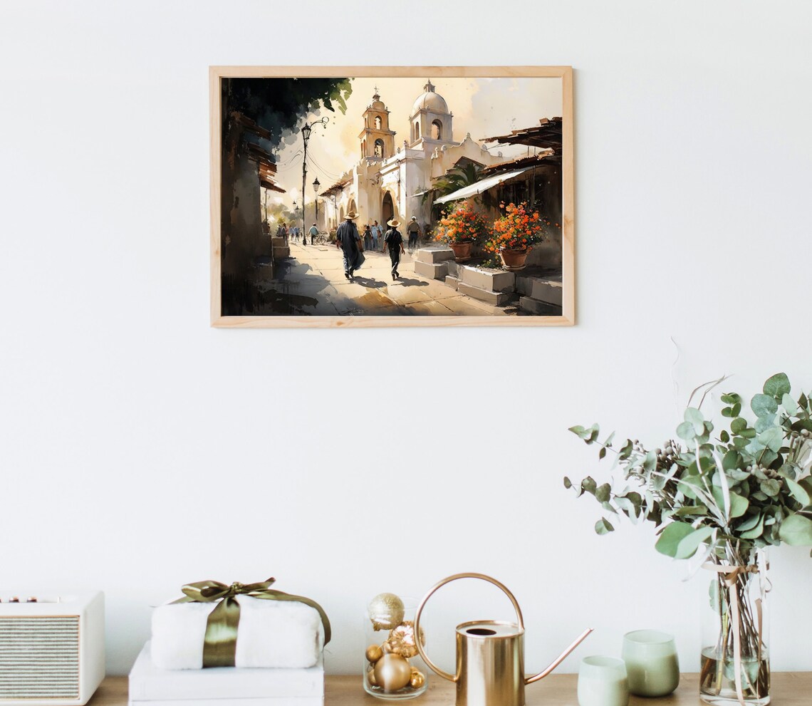 Guanajuato Mexican Town Art Print, Village Scene - Image 5
