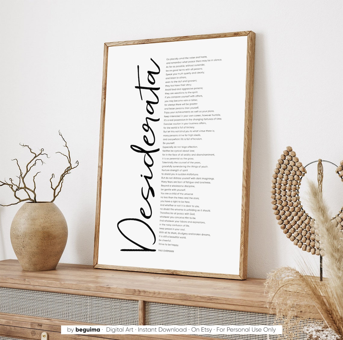 Desiderata Max Ehrmann Poem Poster, Inspirational Words - Image 3