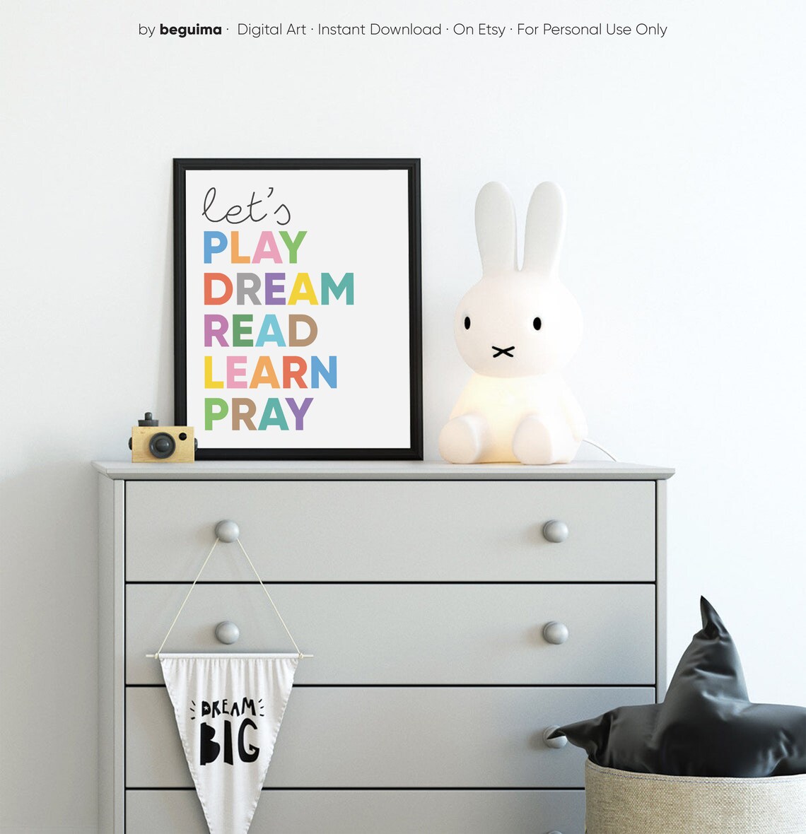 Kids Christian Print, Pray Lets Play Lets Read - Image 2