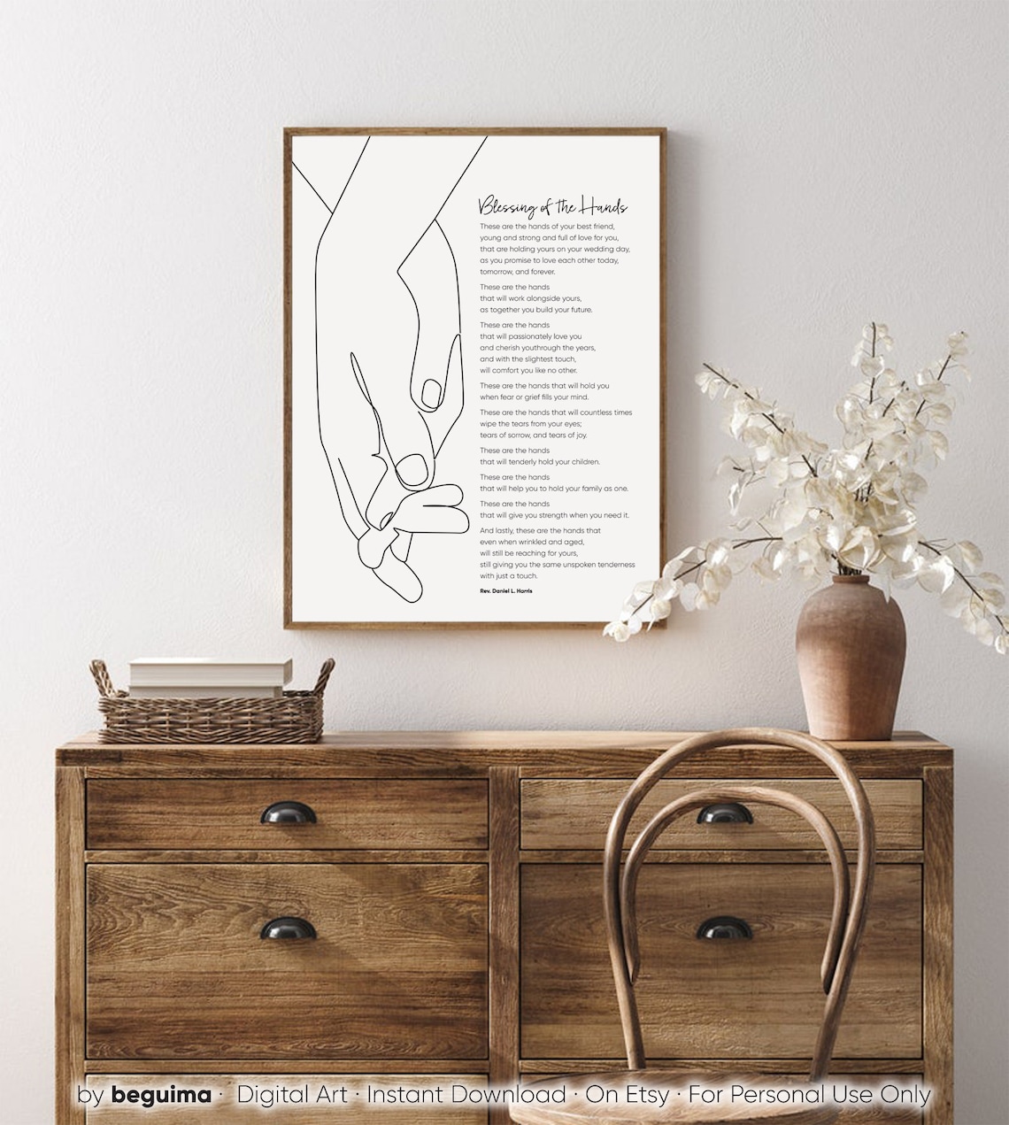 Blessing Of The Hands Wedding Vows Poem Art Print - Image 4