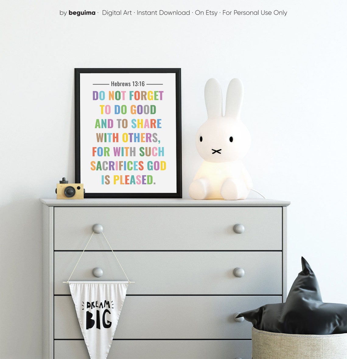 Bible Verse Kid Prints Do Good Share With Others Hebrews 1316 Inspiring Quotes Christian Scripture Wall Art Children Ministry Area - Image 4