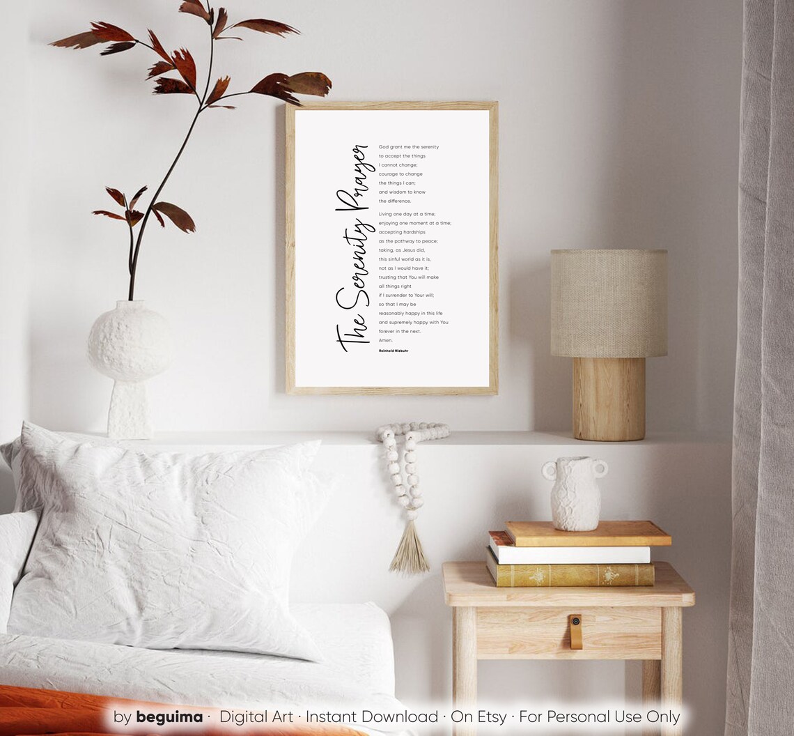 Serenity Prayer Bible Verse Scripture Art Print - Image 2
