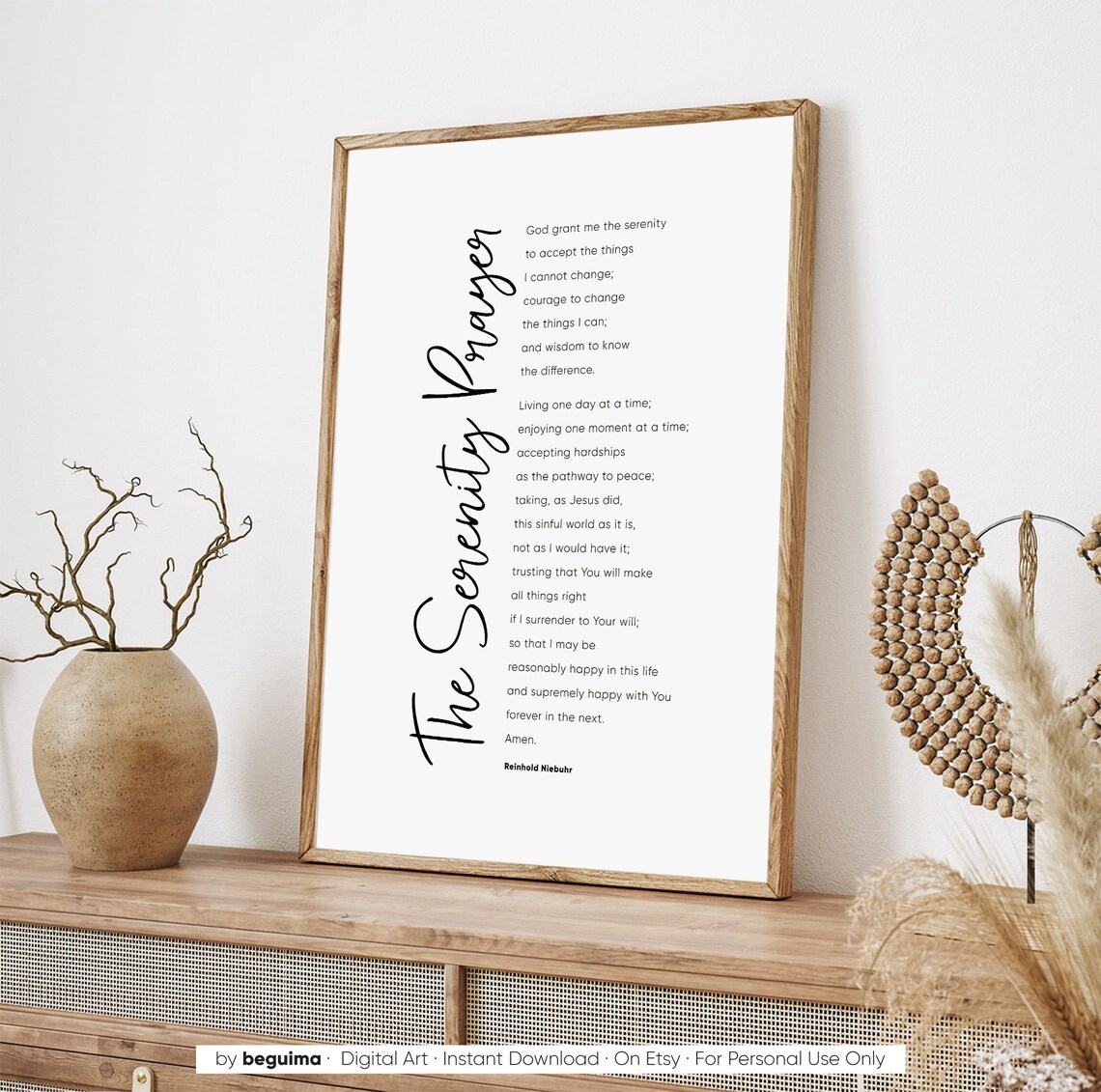 Serenity Prayer Bible Verse Scripture Art Print - Image 3