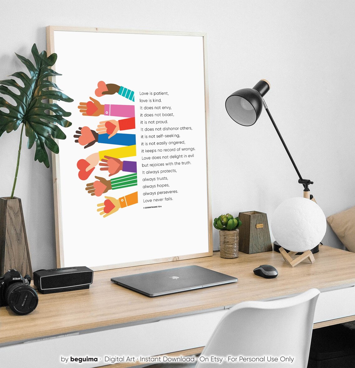 Bible Verse Prints for Kids, 1 Corinthians 13:4-8 - Image 3
