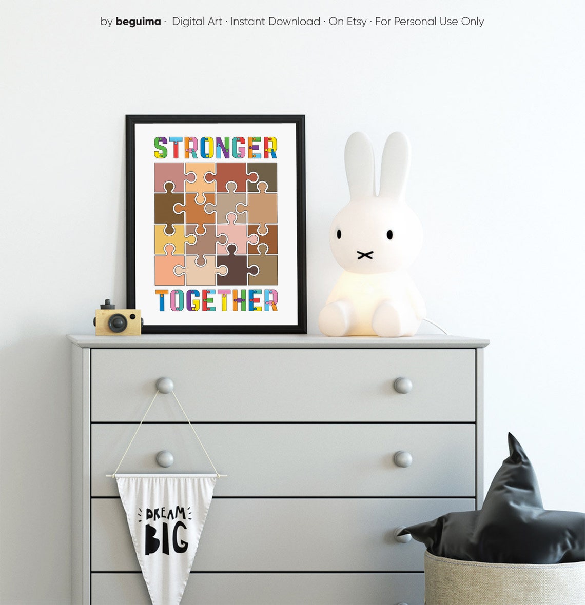 Stronger Together Diversity Puzzle Pieces Classroom Unity Poster - Image 2
