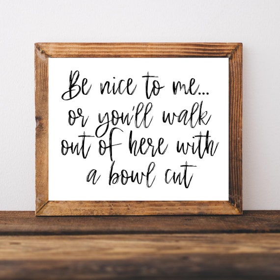 Hair Salon Sign Funny Typography Poster, Hairstylist Gifts