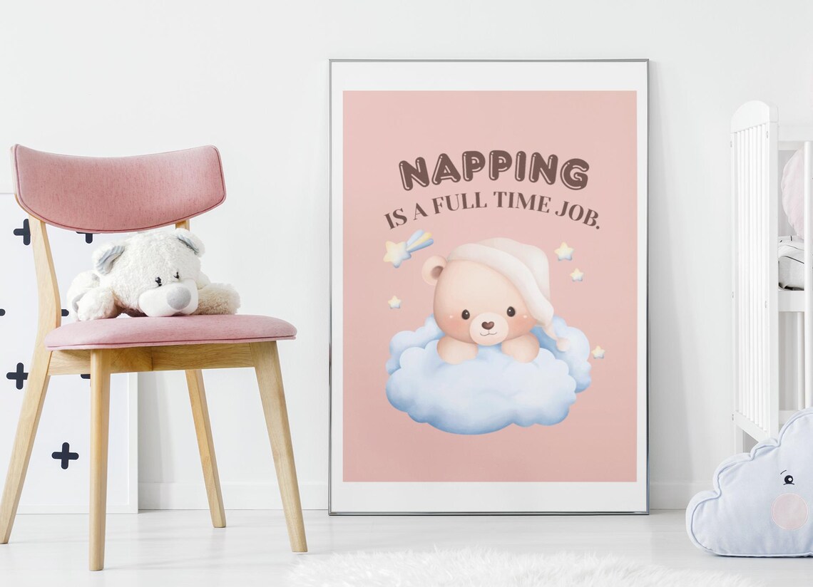 Cute Teddy Bear Nursery Art, New Parent Gift - Image 2