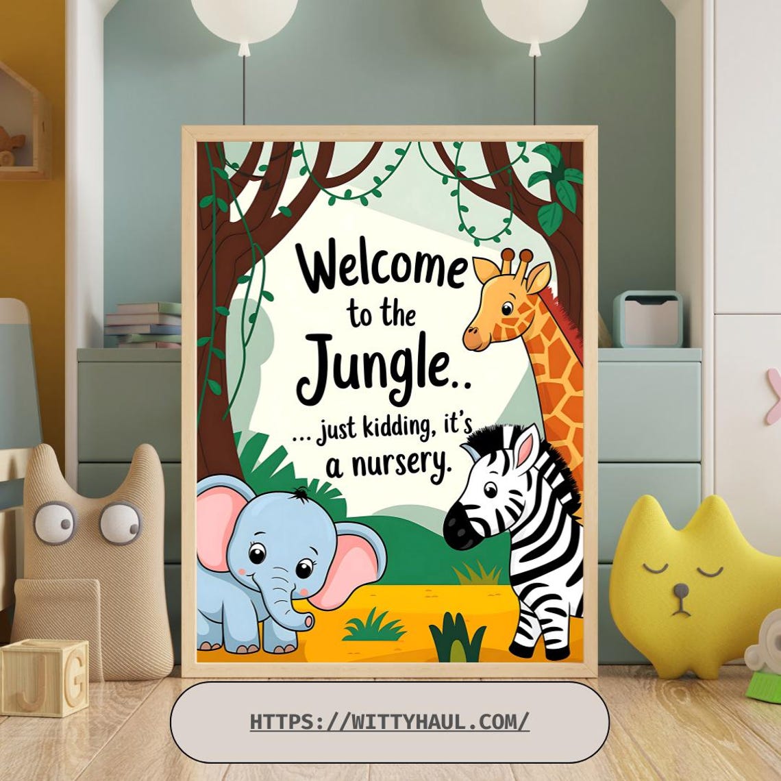 Baby Nursery Wall Art Baby Animals Cute Prints New Parent Gifts Funny Nursery Artwork Baby Shower Gifts Safari Nursery Art - Image 4