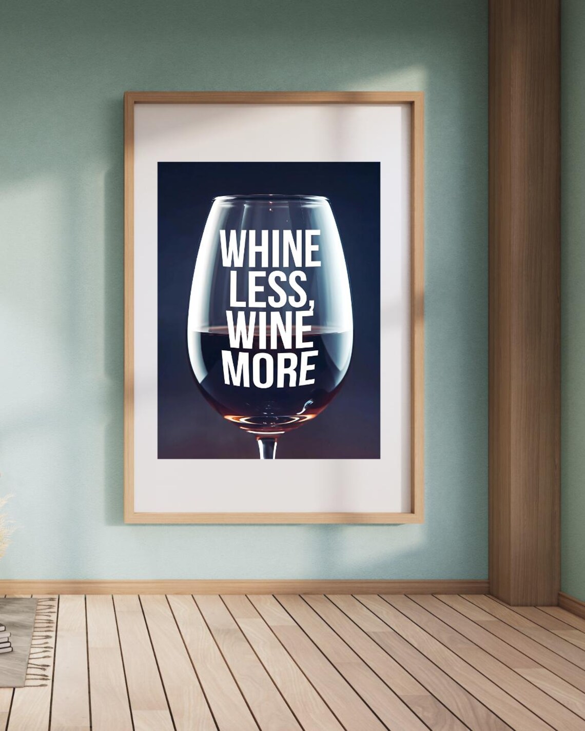 Whine Less, Wine More Modern Wine Saying Art Print - Image 6