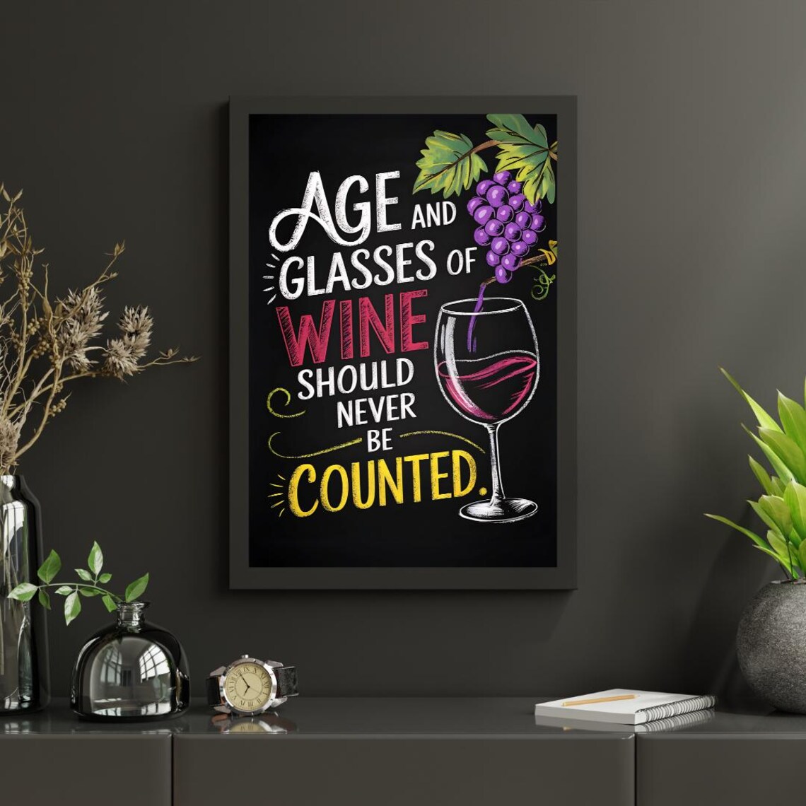 Wine Poster Art, Modern Wine Saying Joke - Image 5