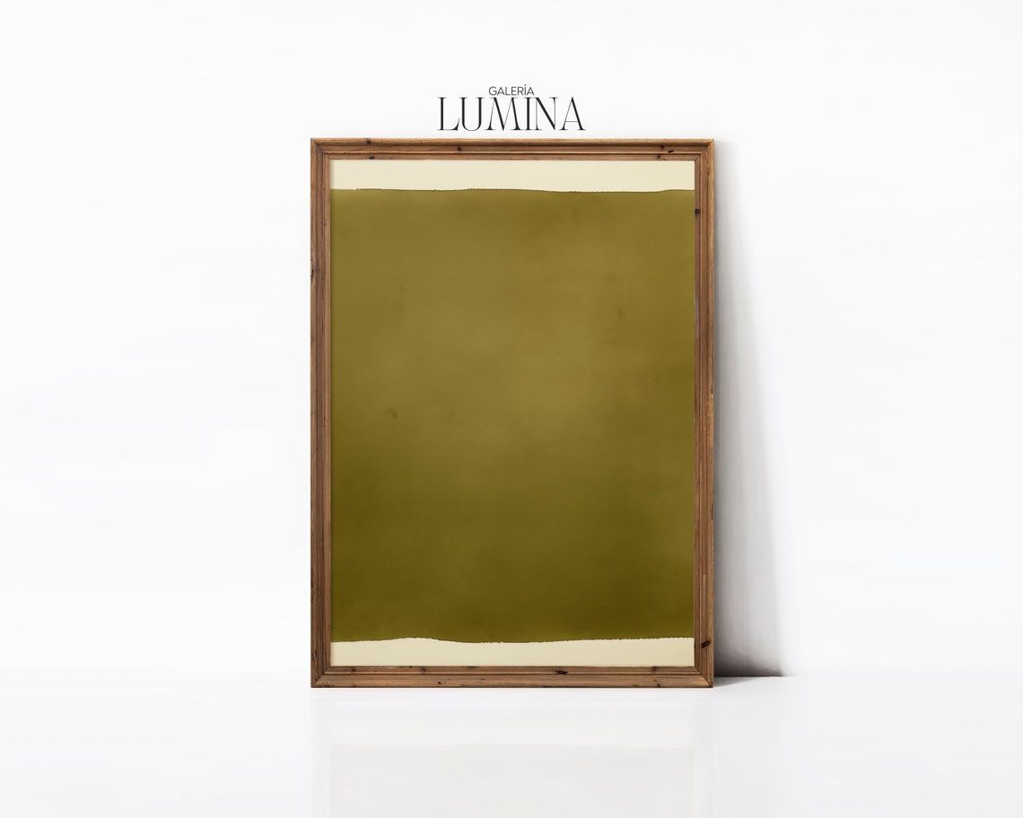 Minimalist Olive Green Square Abstract Color Block Art Poster - Image 3
