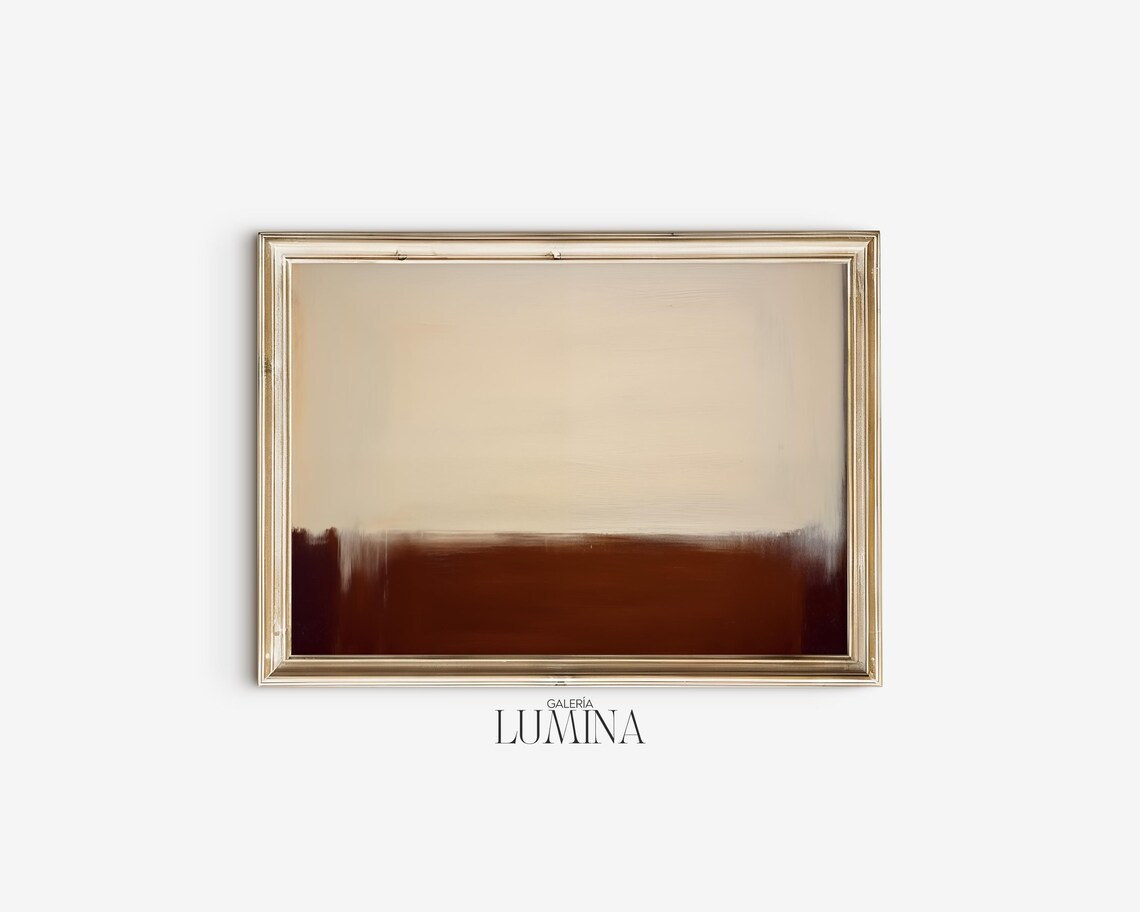 Minimalist Brown White Abstract, Contemporary Art Print - Image 2