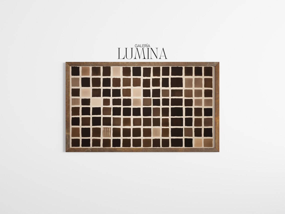 Brown Square Abstract Art Print, Modern Geometric - Image 3