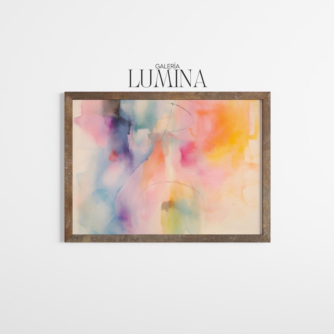 Pastel Abstract Watercolor Print, Minimalist Modern