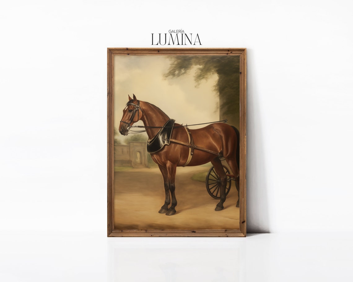 Horse Carriage Original Oil Painting Horse Drawn Carriage Print Elegant Horse Classic Oil Painting Art Frame Tv Art 279 - Image 3