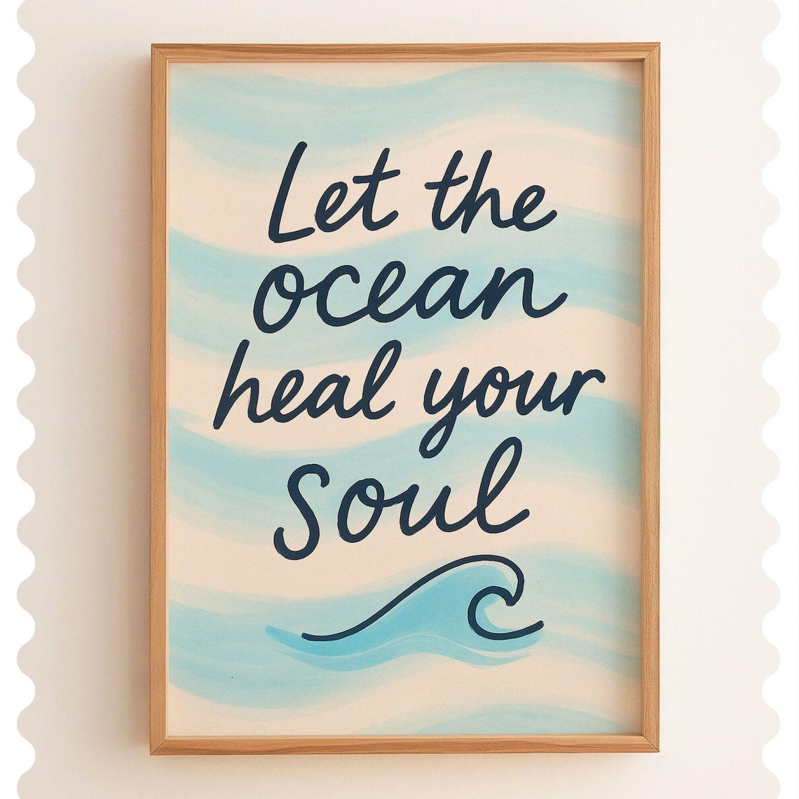 Let the Ocean Heal Your Soul Beachy Inspirational Quote Poster