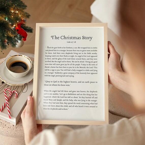 Christmas Story Scripture Art Print Modern Christian Decor