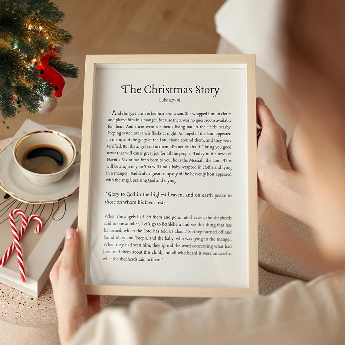 Christmas Story Scripture Art Print Modern Christian Decor