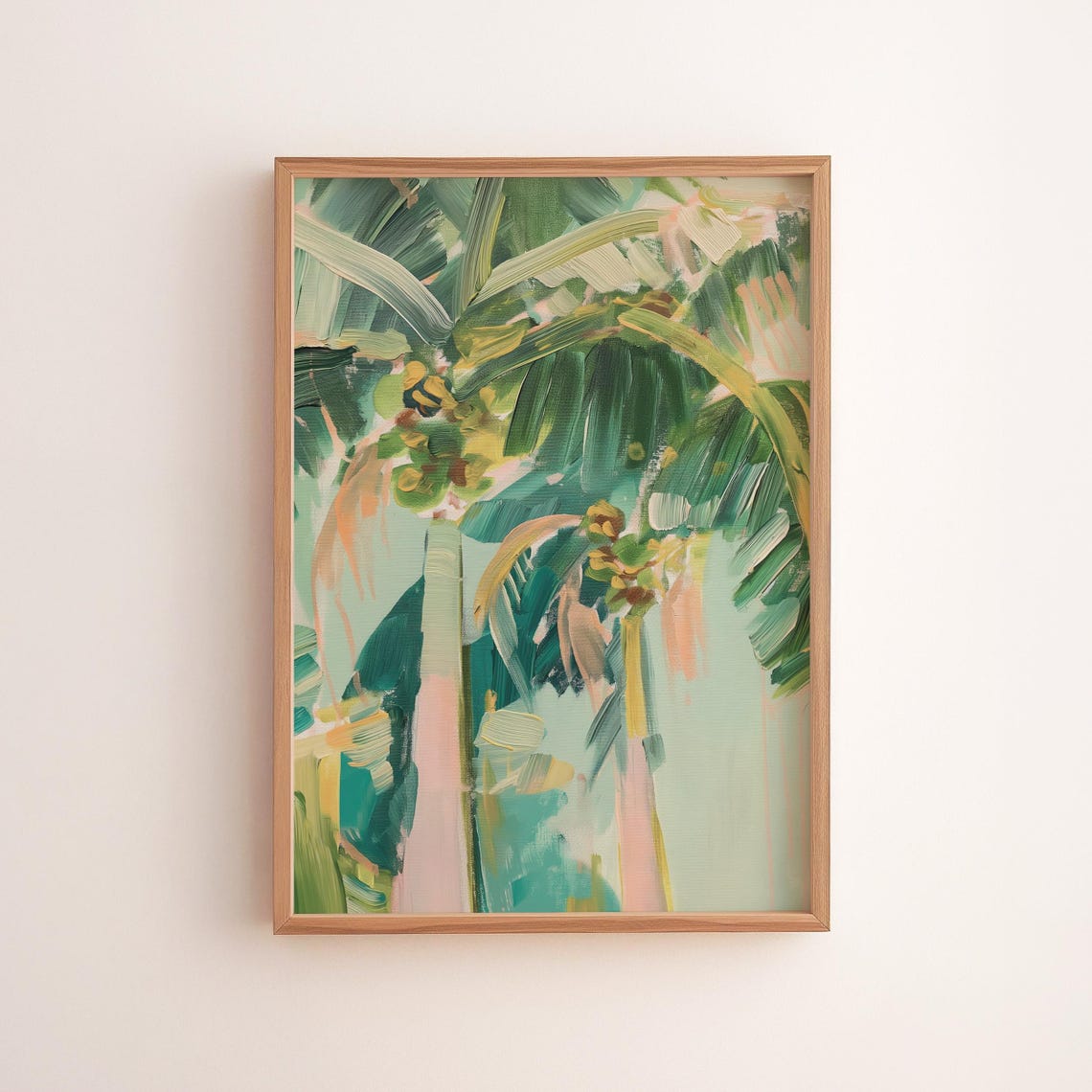 Tropical Palm Trees Abstract Brushstroke Impressionist Poster