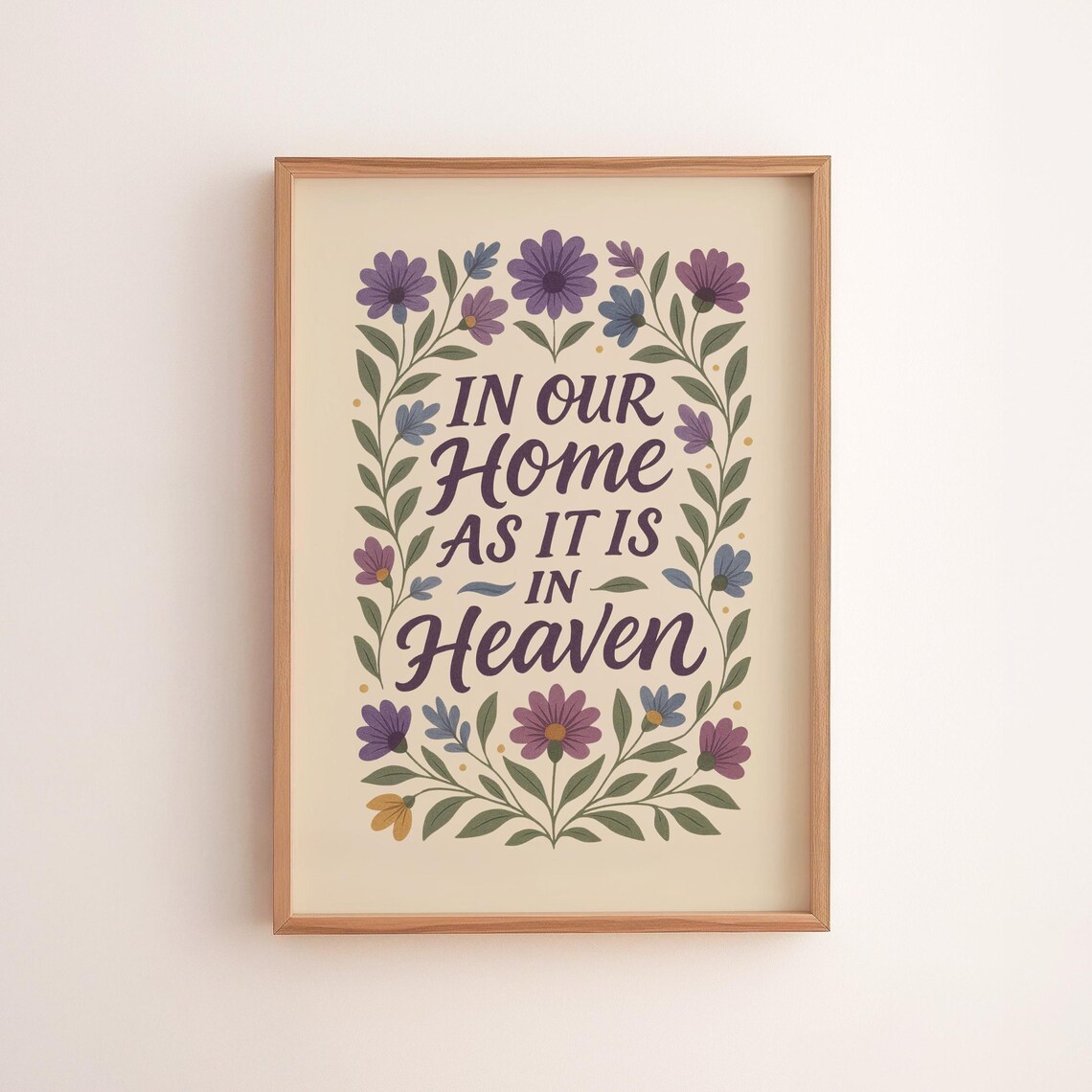 Floral Scripture Art Print Vintage Botanical Christian Home Decor
