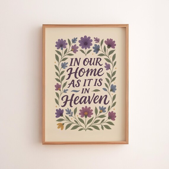 Floral Scripture Art Print Vintage Botanical Christian Home Decor