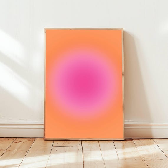 Aura Print No. 1, Pink and Orange Trendy Art Print