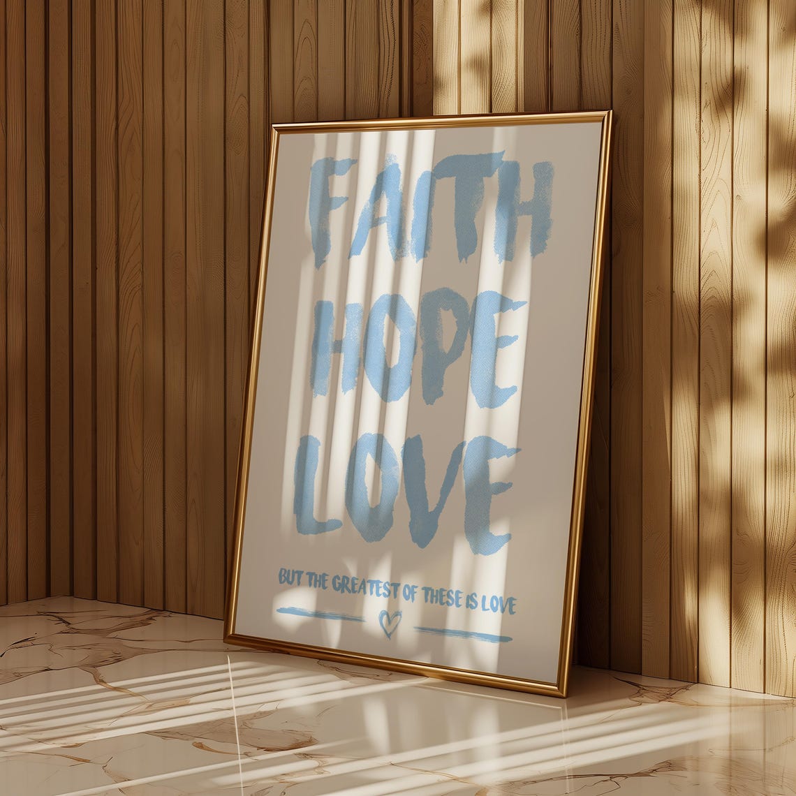 Christian Wall Art Blue Bible Verse Quote Trendy Christianity Art Print Cute Scripture Wall Art Bible Verse - Image 3