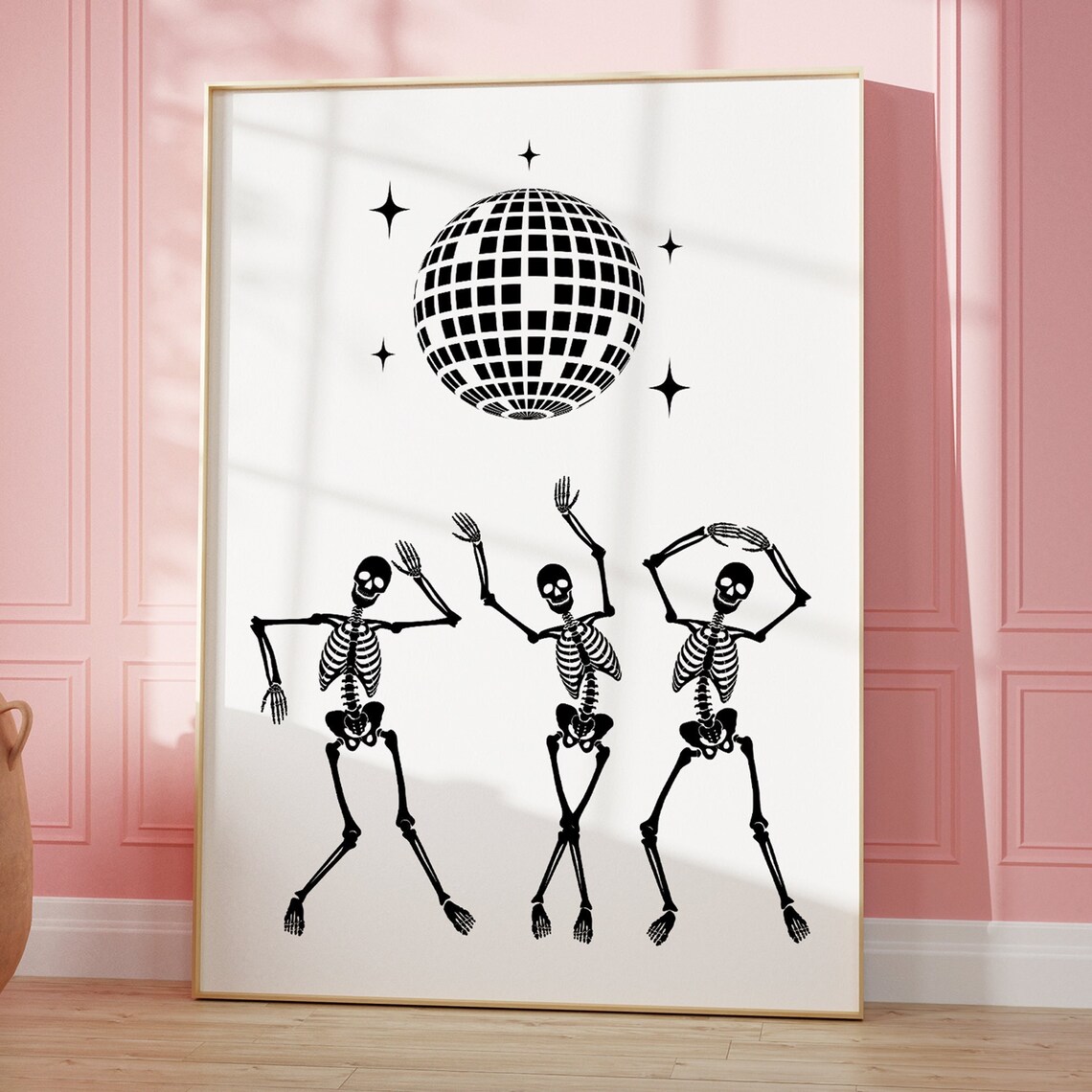 Dancing Skeletons Halloween Disco Poster