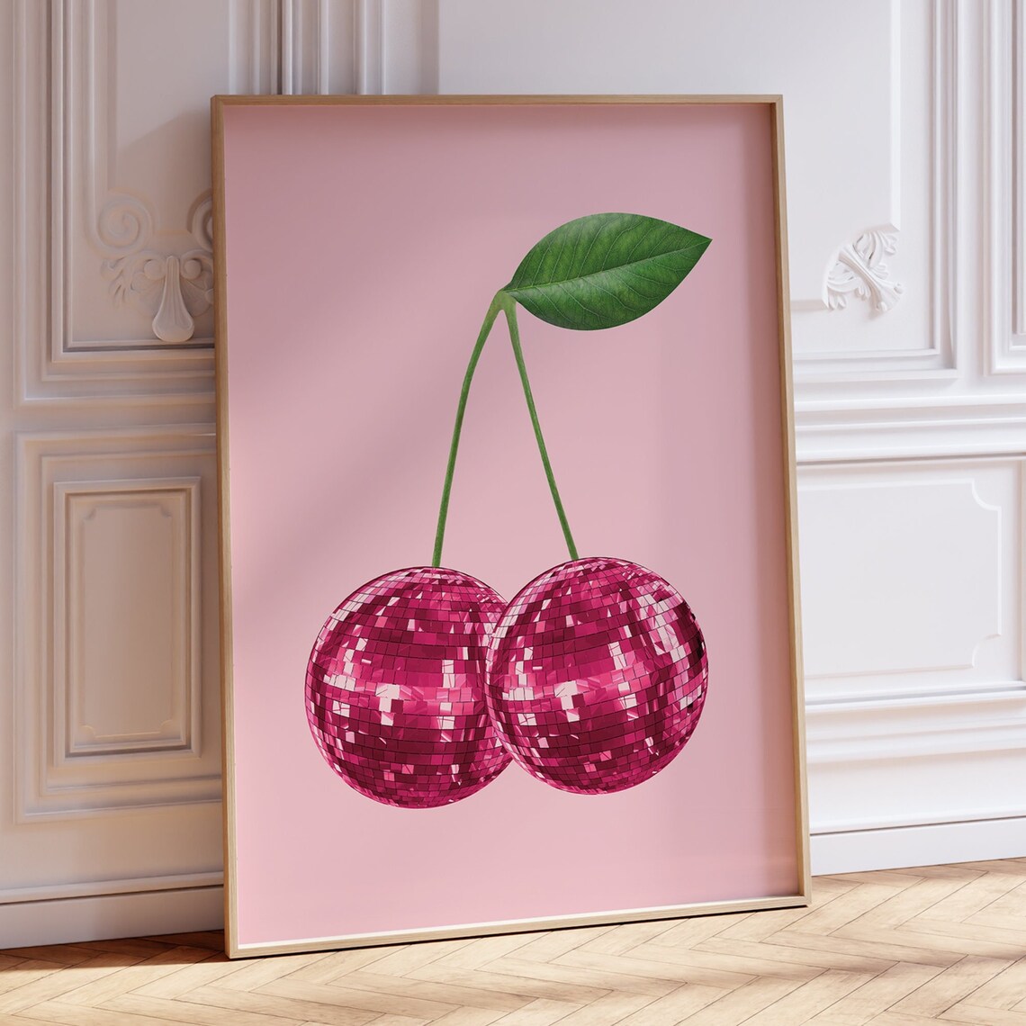 Disco Cherries Trendy Wall Art Poster Print