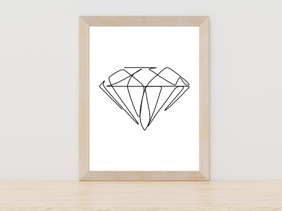 Diamond Line Art