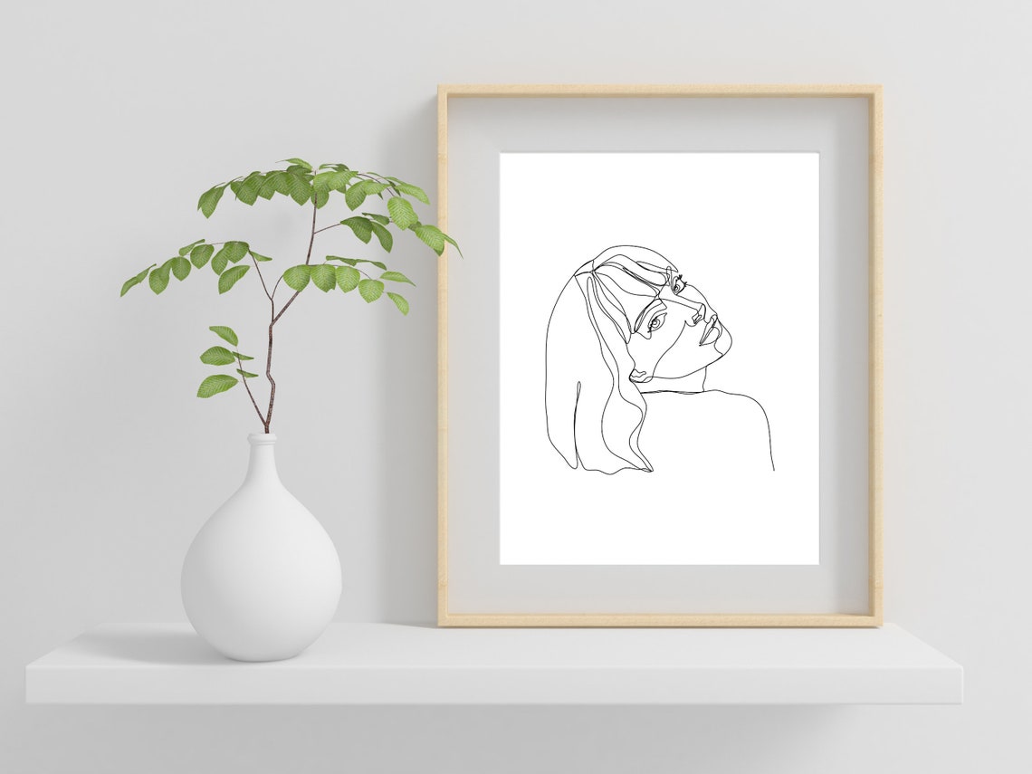 Line Art Woman Print Minimal Woman Line Female Poster Woman Line Drawing Abstract Line Art Woman Face Line Art Line Drawing Face Art - Image 2