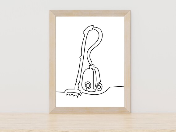 Vacuum Line Art Vacuum Cleaner Wall Decor Laundry Room Decor Laundry Room Wall Art Minimalist Wall Art Boho Wall Print Wall Art
