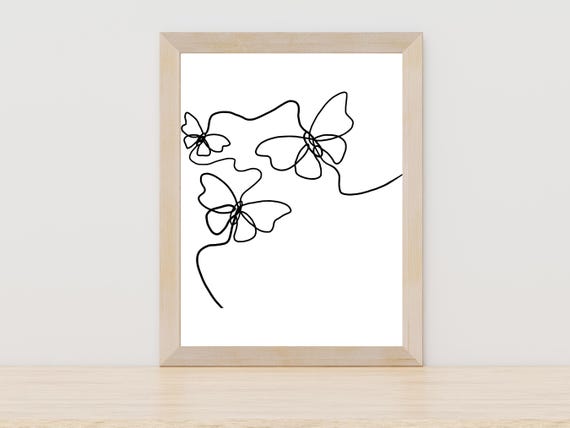 Butterfly Line Art Butterfly Wall Decor Minimalist Butterfly Art Butterfly Art Abstract Butterfly Print Butterfly Art