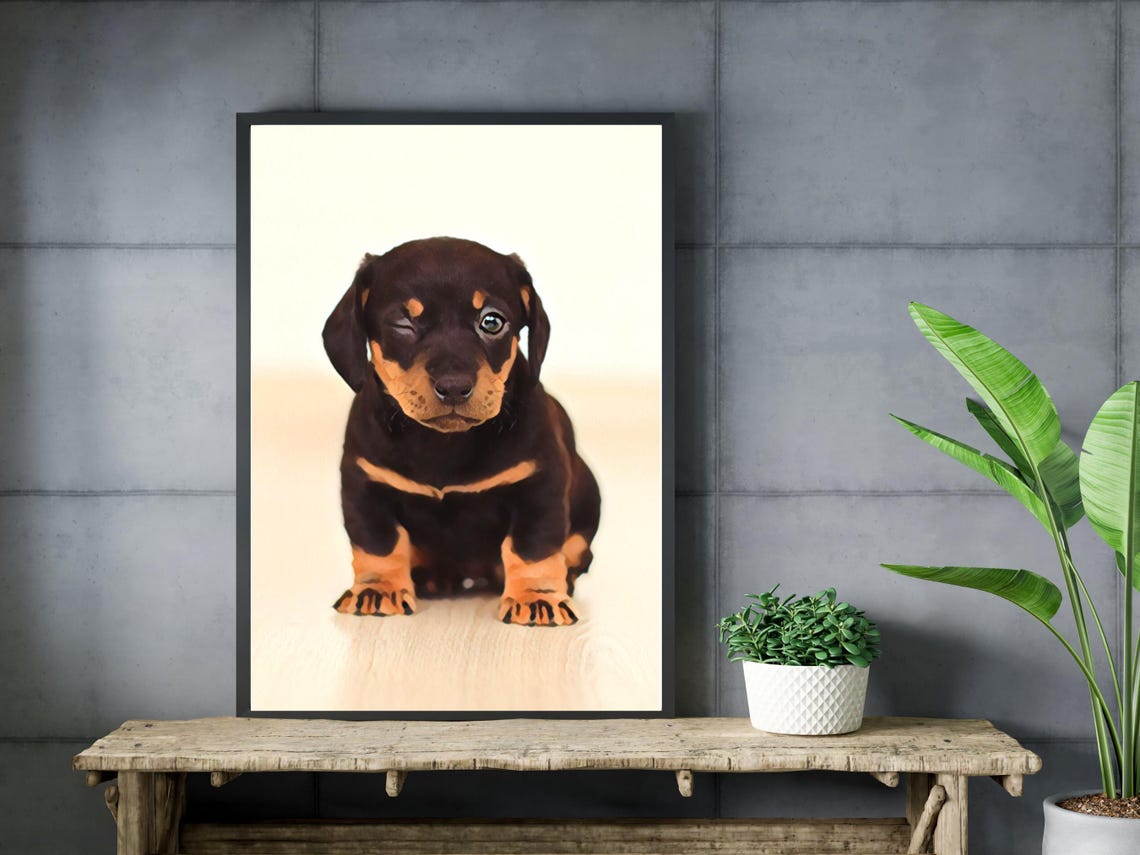 Doberman Puppy Painting Doberman Art Puppy Painting Dog Lover Art Pet Portrait Doberman Art Print Dog Painting Animal Art Print Pup - Image 3