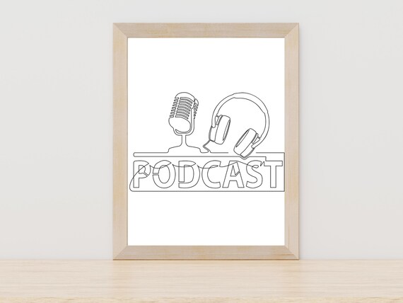 Podcast Line Art Print Podcast Wall Art Modern Podcast Minimalist Decor Artistic Podcast Illustration Podcast Lover Wall Art