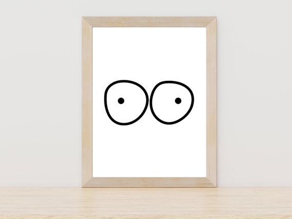 Minimal Boob Line Art Nipple Art Nude Art Boob Wall Art Boob Art Bathroom Wall Art Feminist Print Nude Woman Body Positive