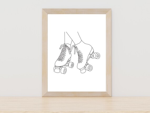 Rollerskating Line Art