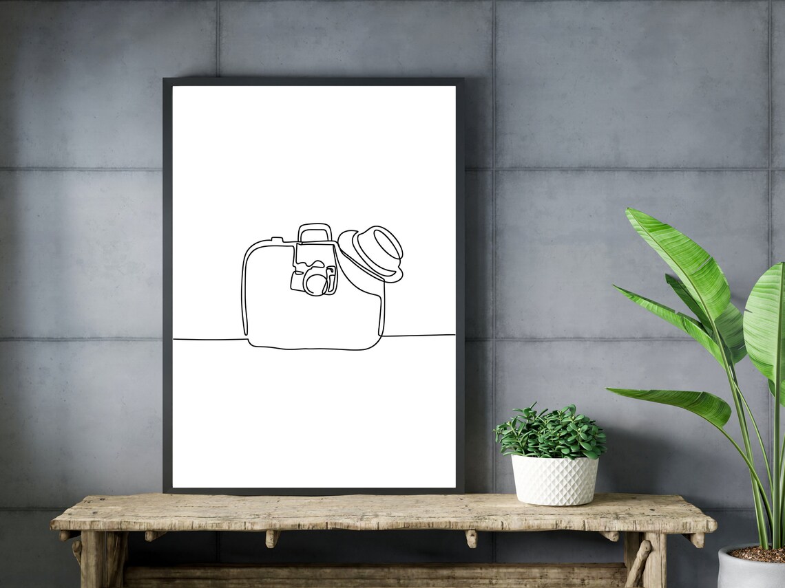 Suitcase Line Art Travel Poster, Boho Getaway Decor - Image 3