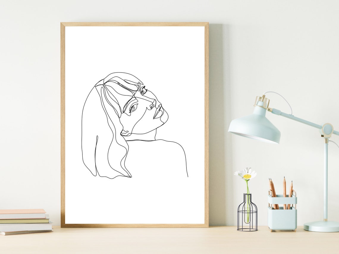 Line Art Woman Print Minimal Woman Line Female Poster Woman Line Drawing Abstract Line Art Woman Face Line Art Line Drawing Face Art - Image 3