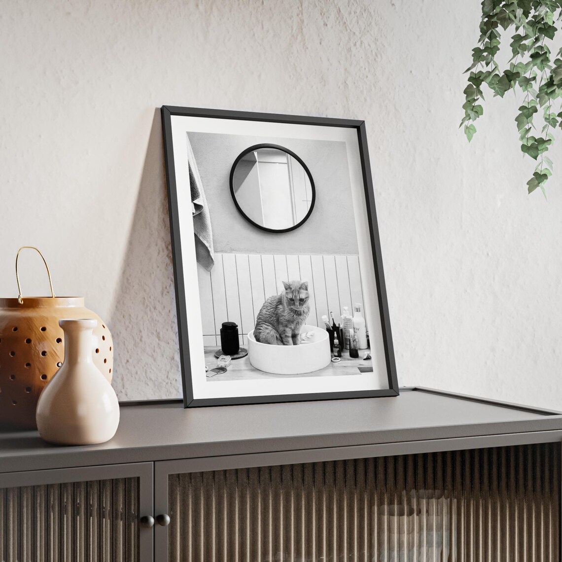 Funny Cat Reflective Photograph, Bathroom Decor - Image 4