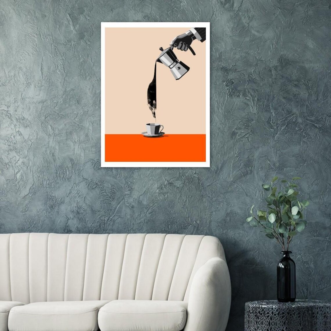 Funny Clever Cat and Coffee Poster, Kitchen Wall Art - Image 4