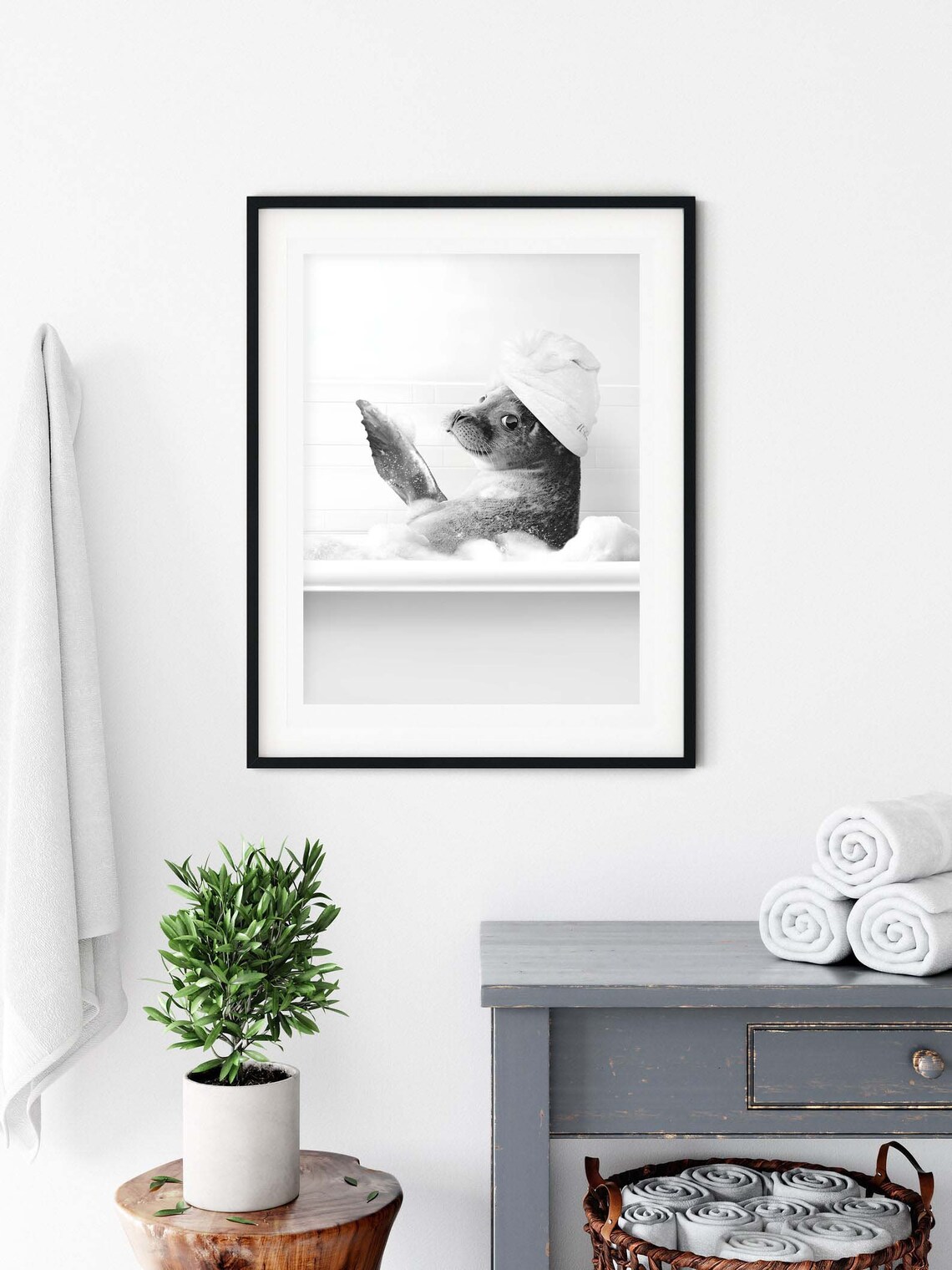 Seals Bathtub Art Print, Bathroom Nursery Decor - Image 3