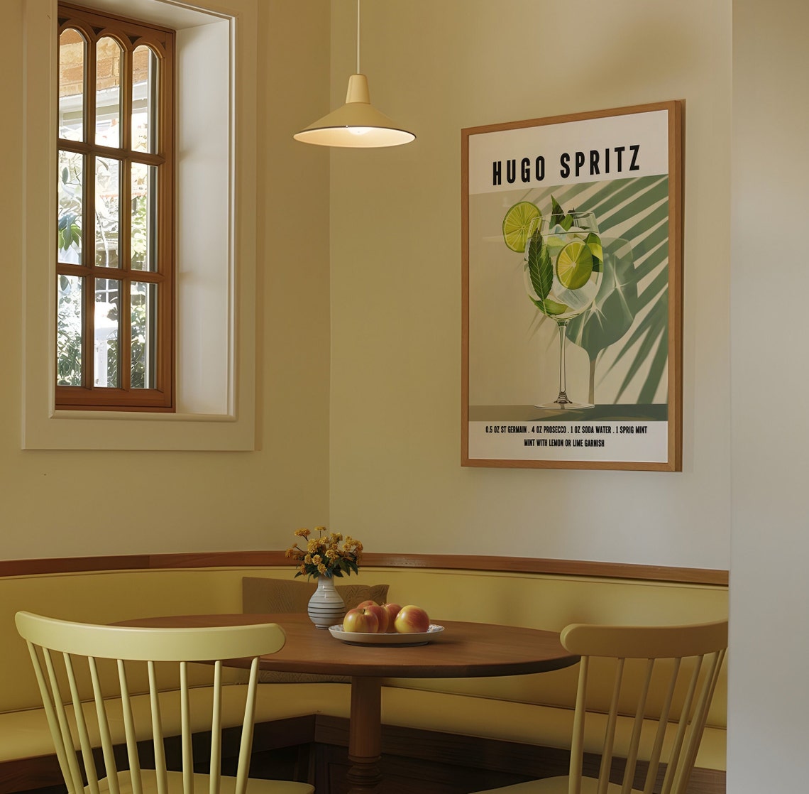 Hugo Spritz Cocktail Recipe Retro Bar Cart Decor Wall Poster - Image 2