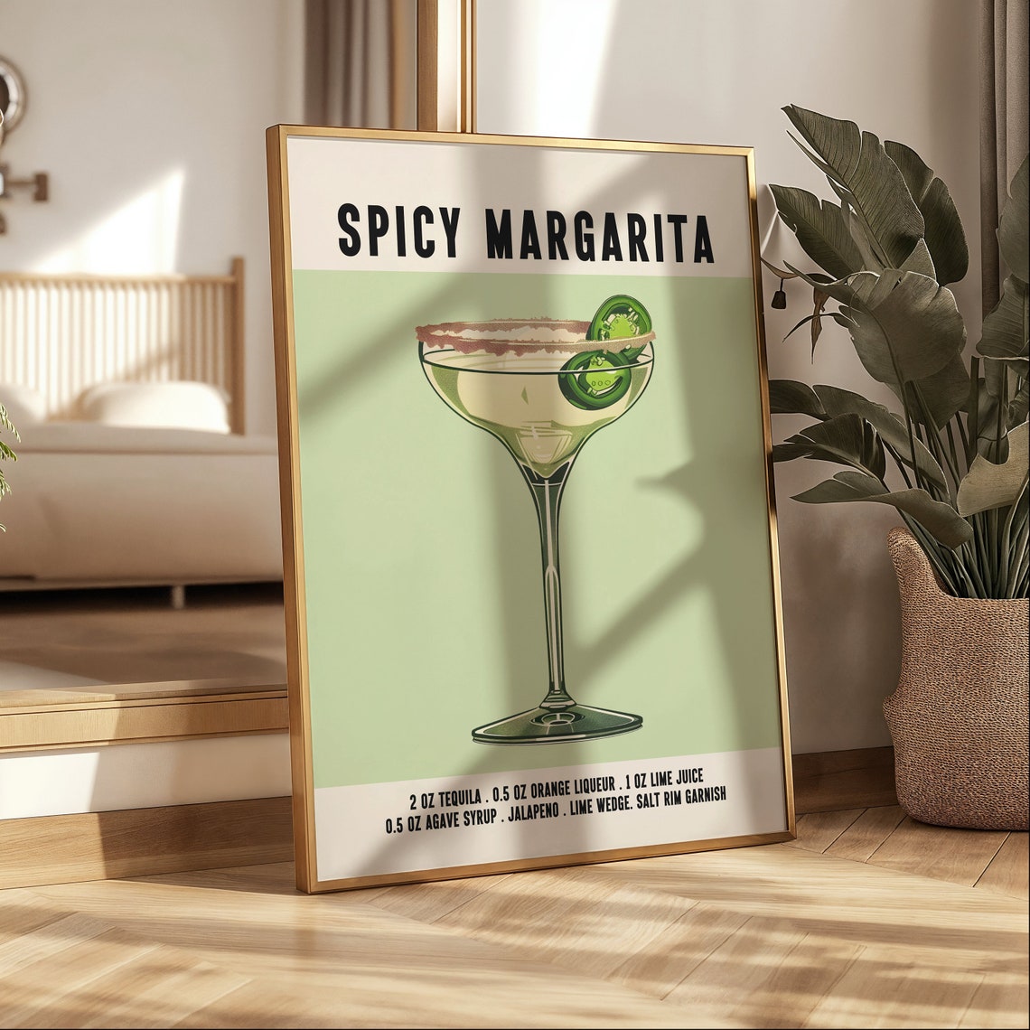 Spicy Margarita With Jalapeno And Salt Rim On Cream Recipe Poster - Image 2