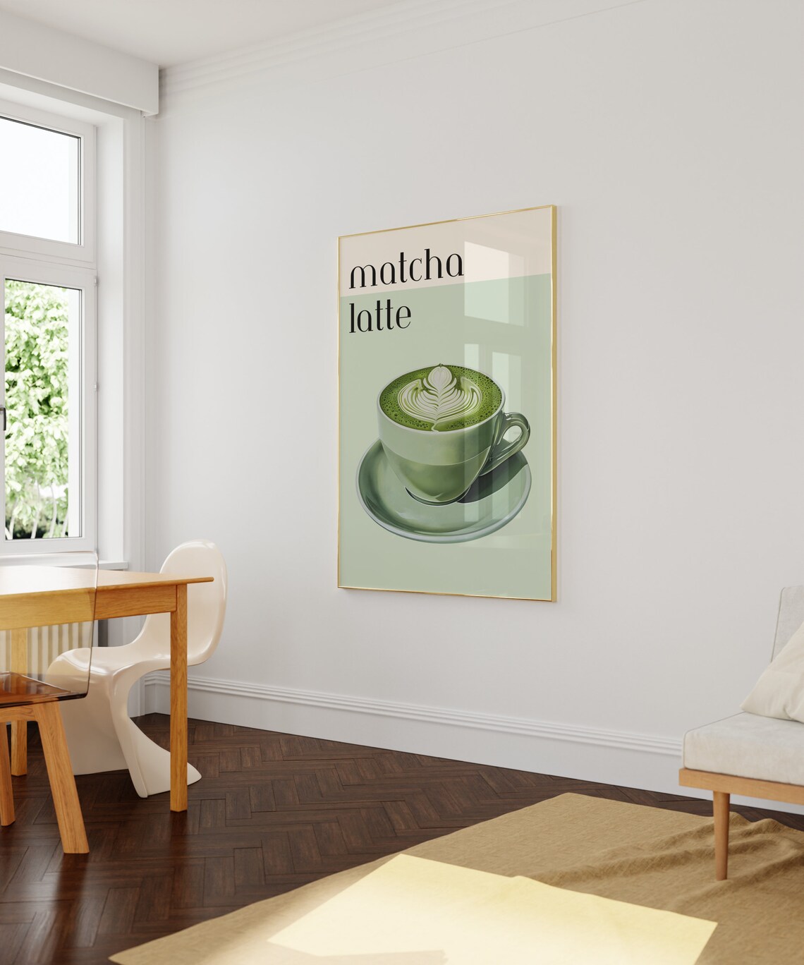 Matcha Latte Print Matcha Gift Green Tea Poster Matcha Lover Kitchen Wall Art Japanese Tea Prints Herbal Tea Wall Art Matcha Latte Poster - Image 3