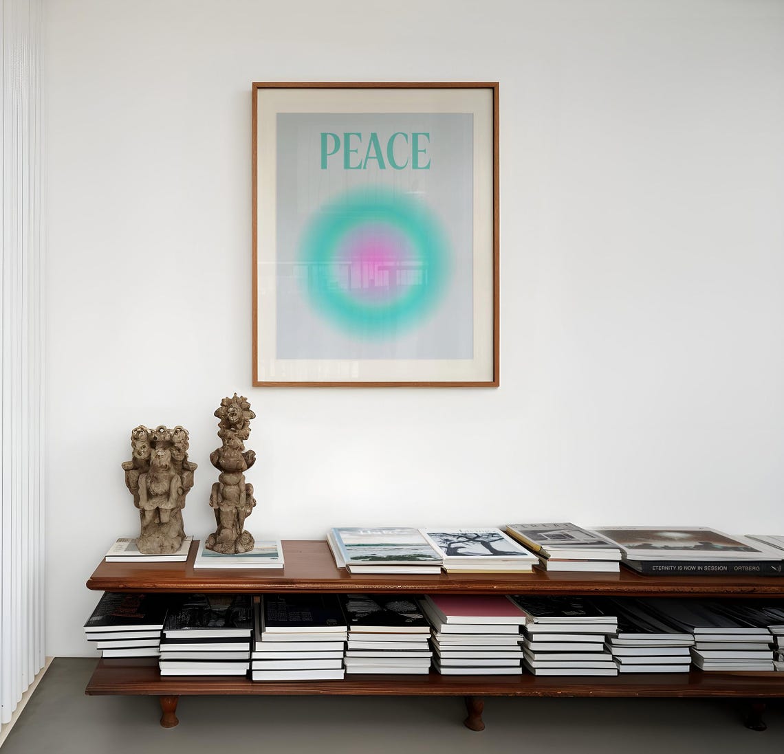 Peace in Soft Blue Aura Typography Gradient Mindfulness Poster - Image 3