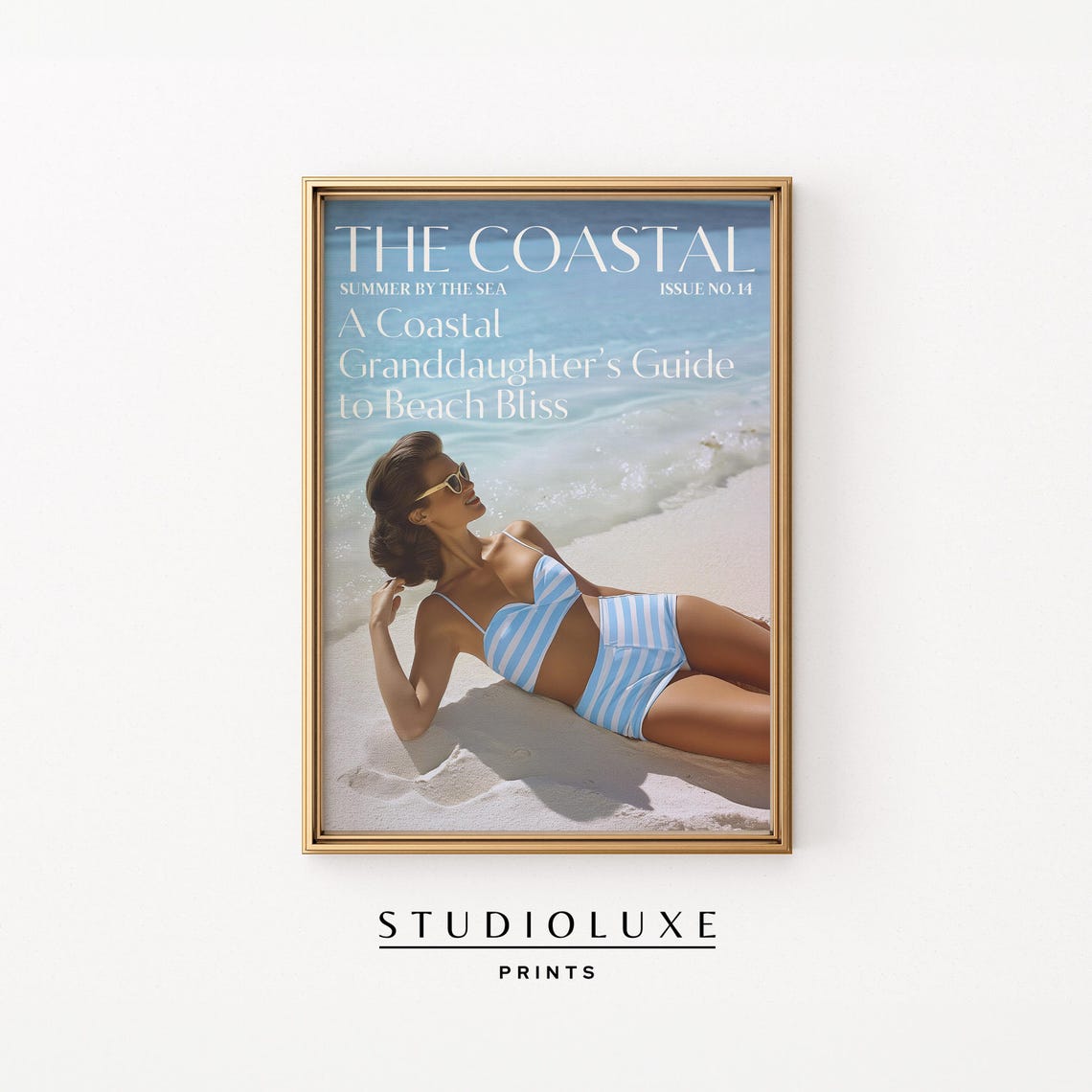 The Coastal Vintage Magazine Cover Summer by the Sea Beach Poster