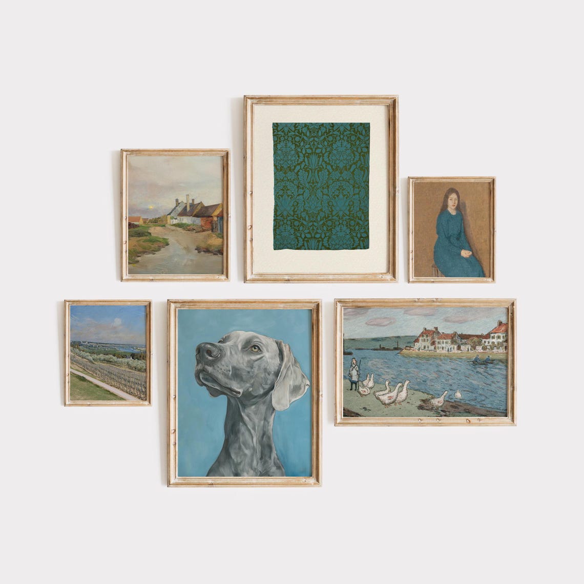 Rustic Farmhouse Set Of 6 Vintage Countryside Gallery Wall Art
