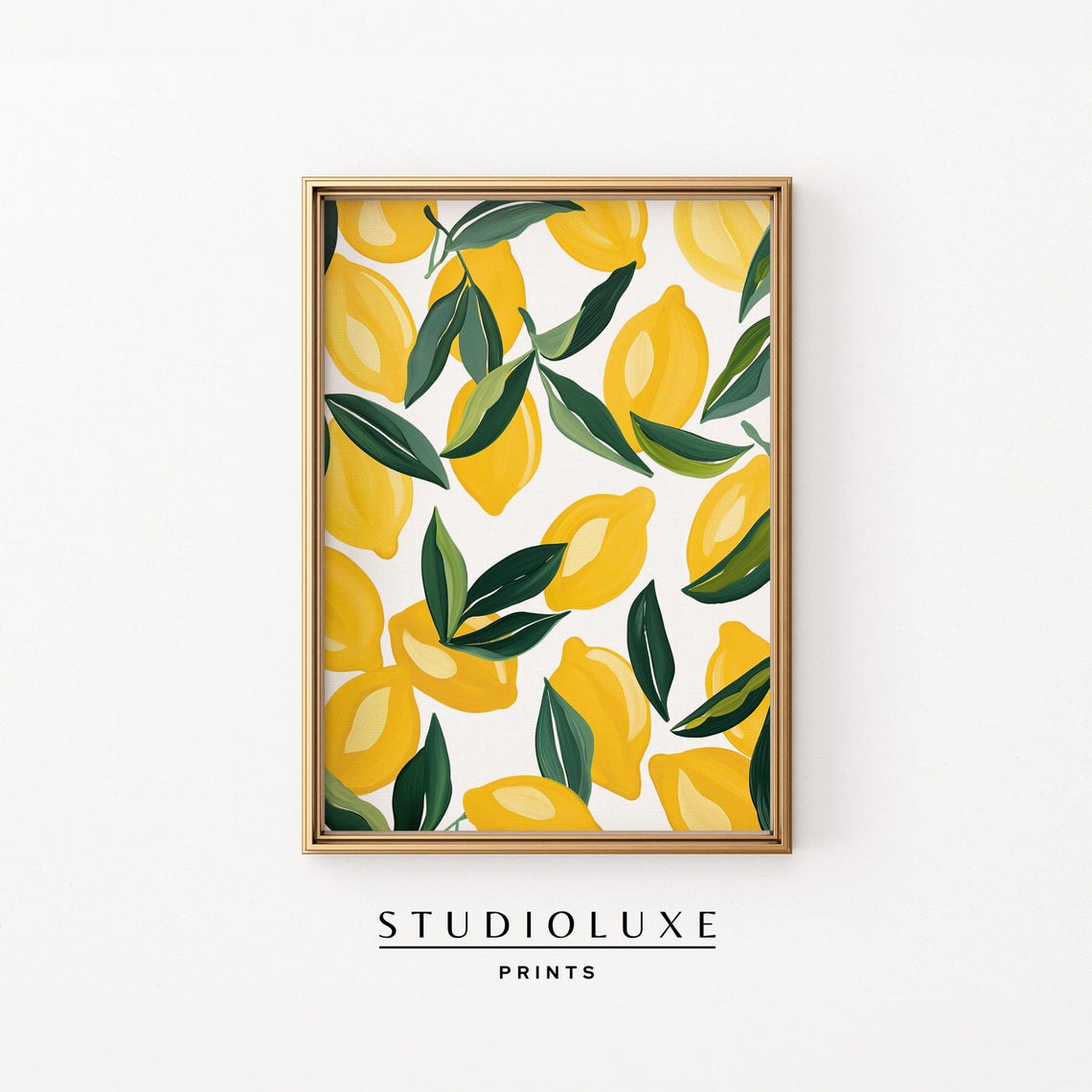 Sunny Lemon Pattern Fruit Art Cheerful Kitchen Eclectic Decor Poster