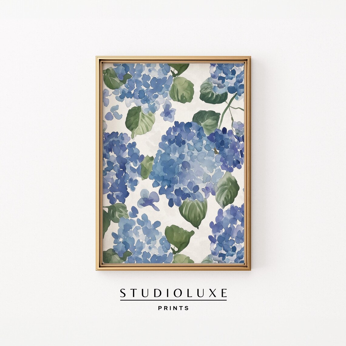 Blue Hydrangea Painting Coastal Flower Art Print
